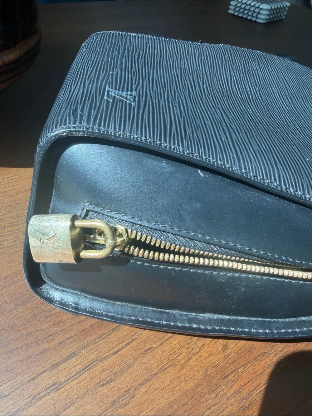 Vintage Louis Vuitton Black Epi Leather Backpack Mapillion with Gold Hardware